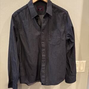 UNTUCKit Button Down Shirt Men's Medium Navy Blue Slim Fit Long Sleeves